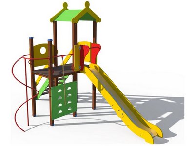 Детский игровой комплекс с металлическим скатом Н-1500 ДИО 04111 - вид 1