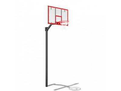 Стойка баскетбольная разборная регулируемая под бетонирование, вынос 1200мм (труба 150х150) - вид 1