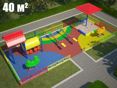 Площадка для детского сада Торуда-3 (10х4 м)​​​​​​​ - вид 1