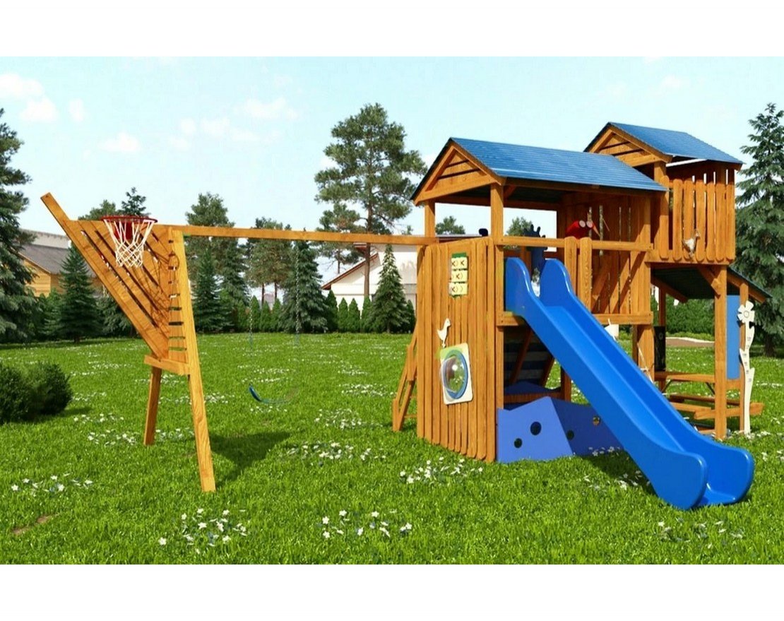Детская деревянная площадка «IgraGrad Домик 3» для общественных мест