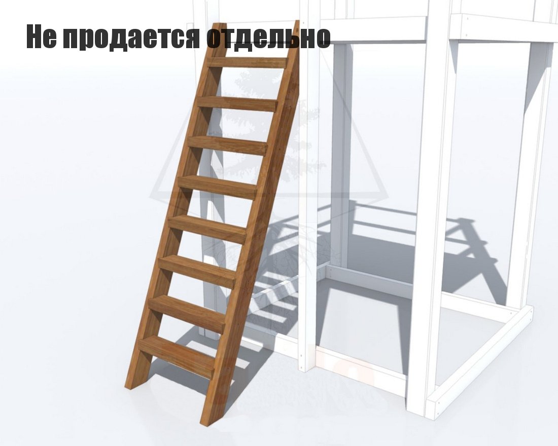 Лестница деревянная Серия T модель 6 увеличенная
